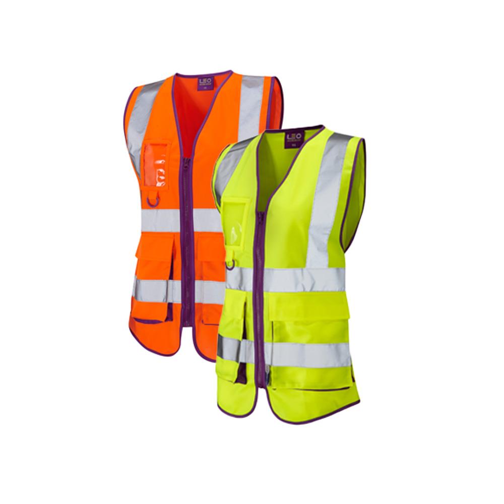 Leo Workwear Lynmouth Leo Ecoviz Womens Superior Waistcoat Class 1 Hi Vis
