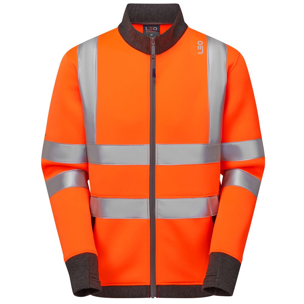 Leo Workwear Arganite Leo Ecoviz Zipped Sweatshirt Hi Vis
