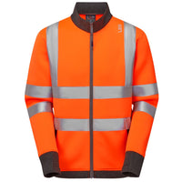 Leo Workwear Arganite Leo Ecoviz Zipped Sweatshirt Hi Vis