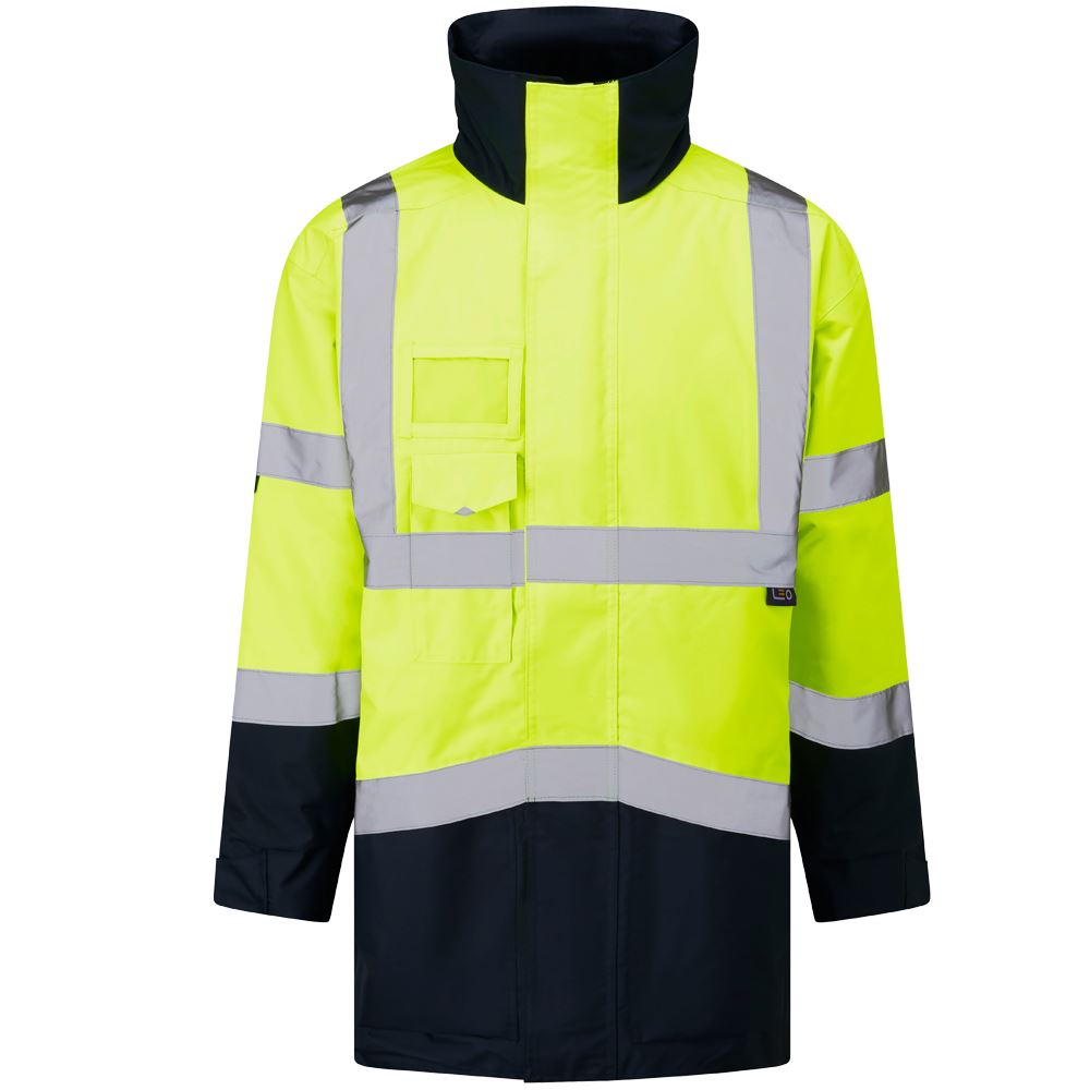 Leo Workwear Marwood Leo Ecoviz 4K Superior Baffle Lined Anorak Hi Vis