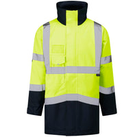 Leo Workwear Marwood Leo Ecoviz 4K Superior Baffle Lined Anorak Hi Vis