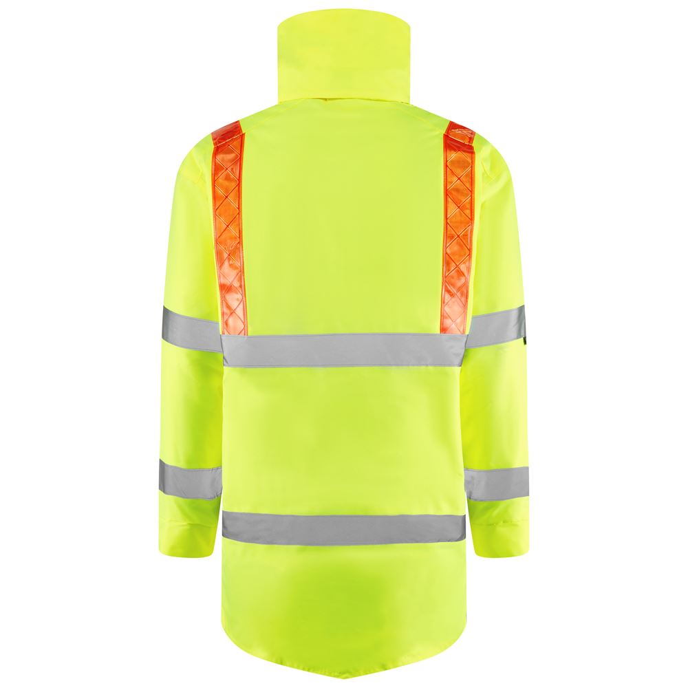Leo Workwear Putford Leo Ecoviz 4K Baffle Lined Anorak With Red Braces