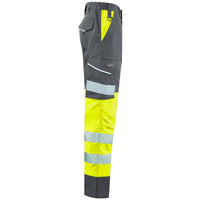 Leo Workwear Winsford Leo Ecoviz Lightweight Polyester Stretch Cargo Trouser Hi Vis Class1