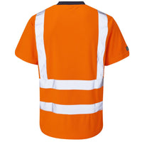Leo Workwear Braunton Leo Ecoviz Performance T-Shirt Hi Vis