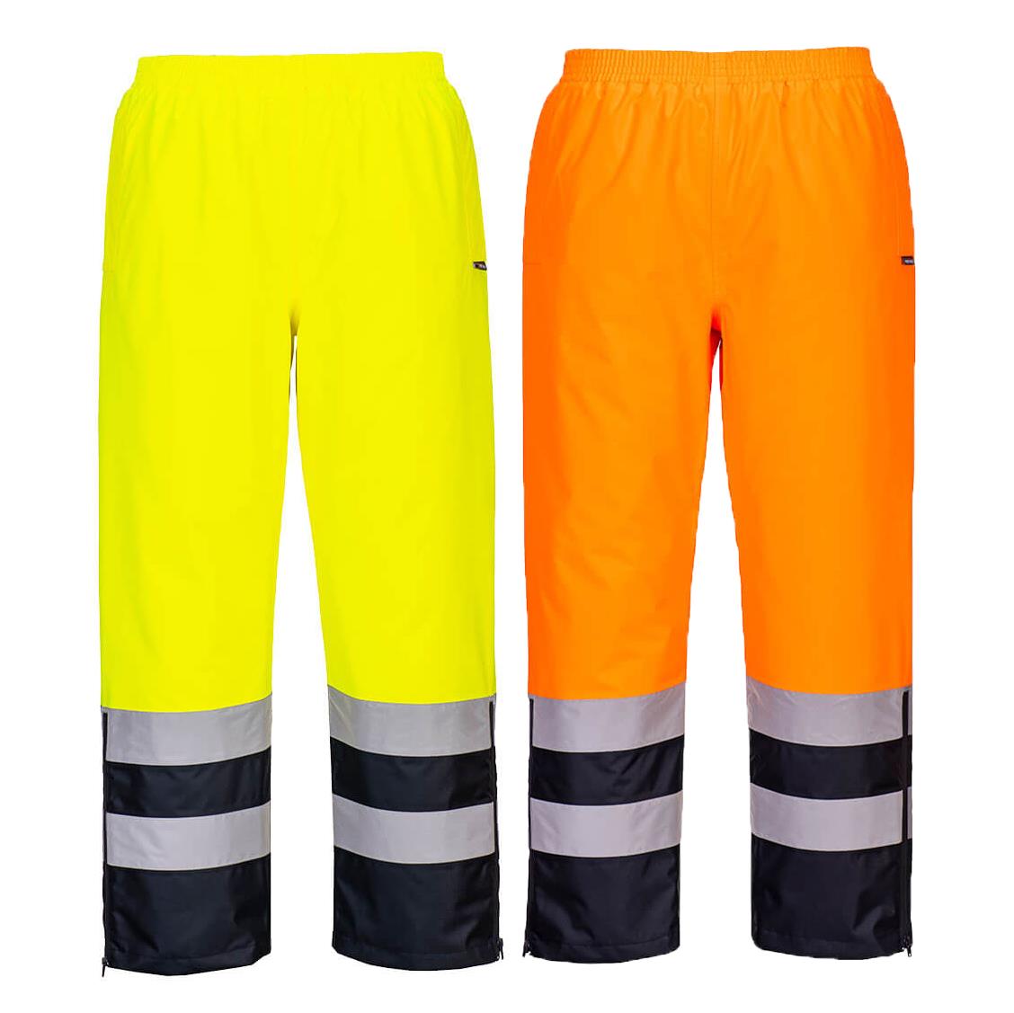 Portwest Hi-Vis Lined Rain Pants