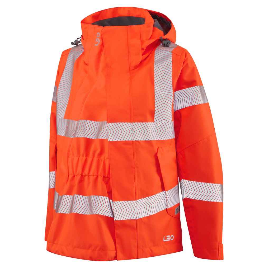 Leo Workwear Rosemoor Womens Jacket With Maternity Expander Cl 3 Hi Vis Breathable