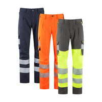 Leo Workwear Winswell Leo Ecoviz Womens Lightweight Polyester Stretch Cargo Trouser Hi Vis