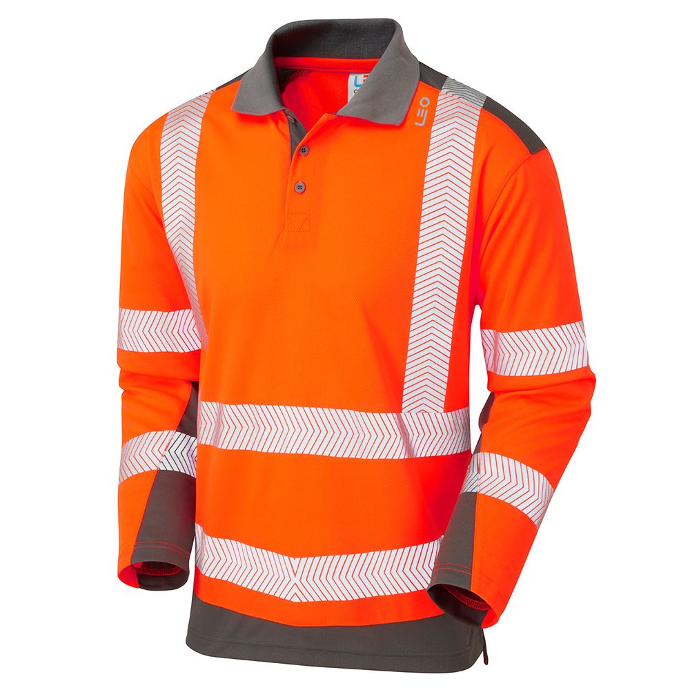 Leo Workwear Wringcliff Leo Ecoviz Performance+ Dual Colour Polo Shirt Lightweight Breathable
