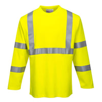 Portwest Flame Resistant  Hi-Vis Long Sleeve T-Shirt