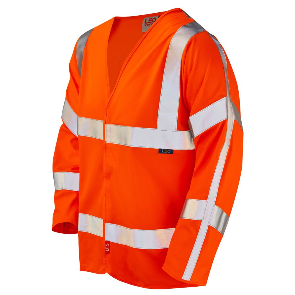Leo Workwear Parkham Leo Ecoviz Lfs Sleeved Waistcoat (En 14116) Hi Vis Flame Retardant