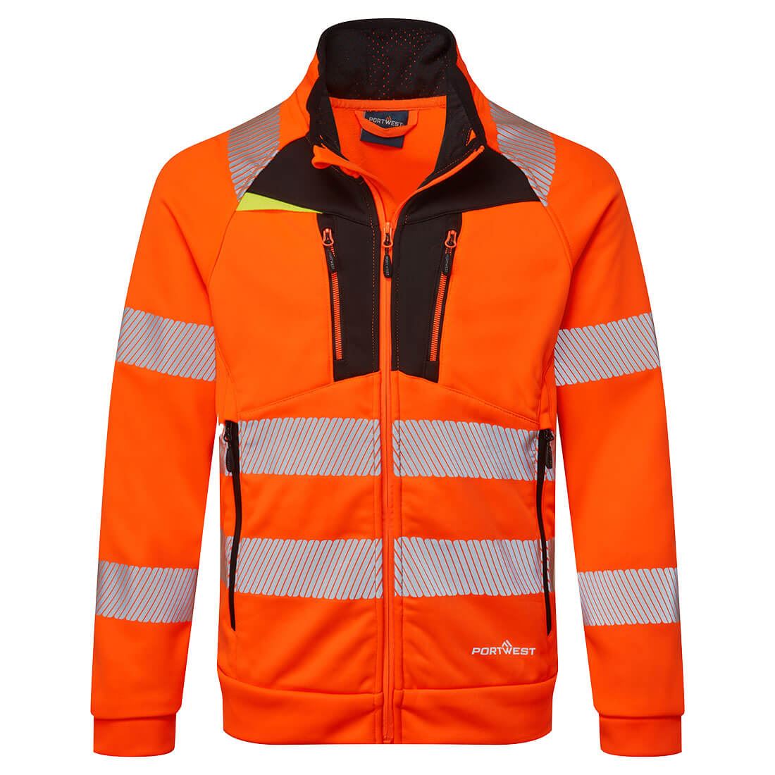Portwest DX4 Hi-Vis Funnel Neck Zipped Sweatshirt