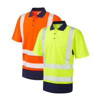 Leo Workwear Mortehoe Leo Ecoviz Performance+ Dual Colour Polo Shirt Hi Vis Sustainable