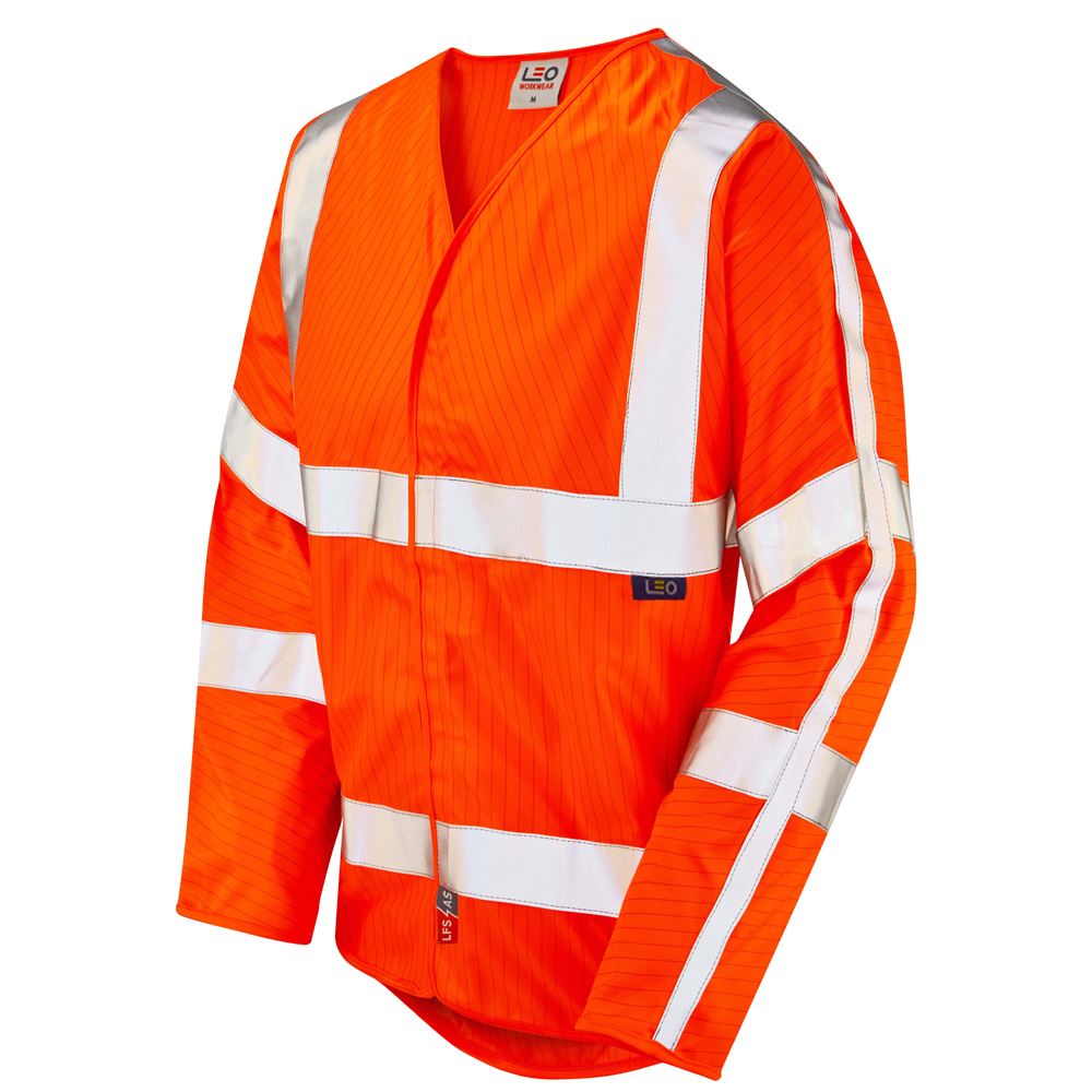 Leo Workwear Meshaw Leo Ecoviz  Lfs/As Sleeved Waistcoat (En 14116 & En 1149) Flame Retardant Hi Vis