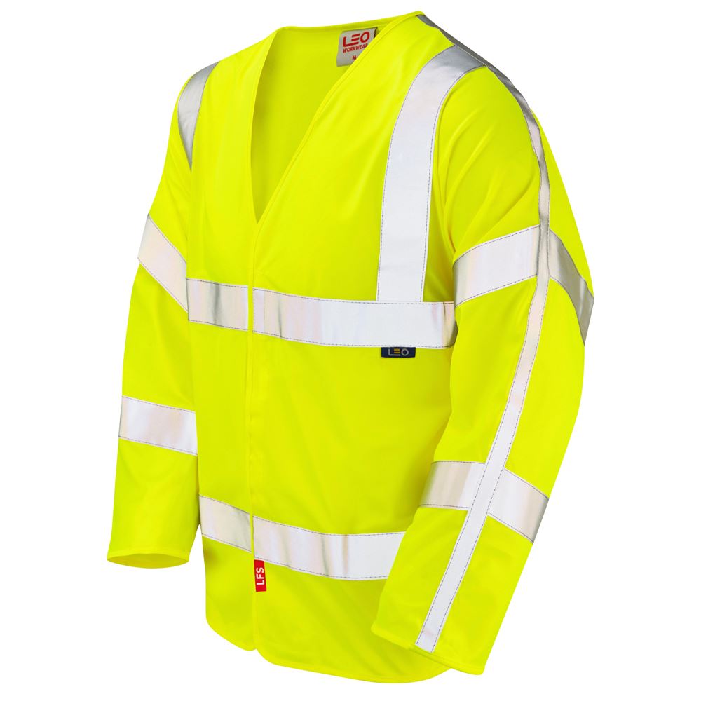Leo Workwear Parkham Leo Ecoviz Lfs Sleeved Waistcoat (En 14116) Hi Vis Flame Retardant