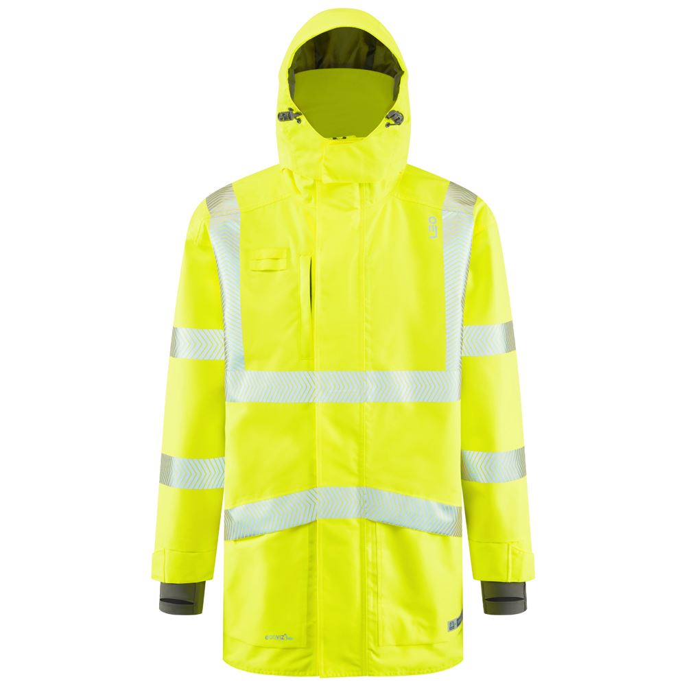 Leo Workwear Clovelly Leo Ecoviz 15K Performance+ Breathable Anorak Hi Vis