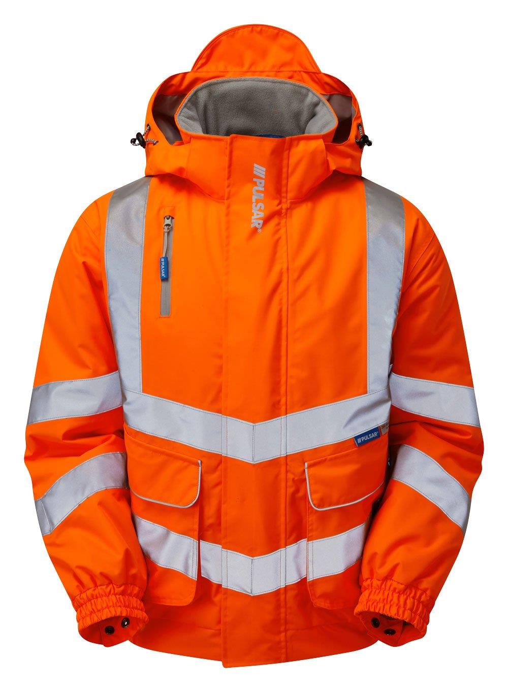 Pulsar Protect Hi Vis Padded Bomber Jacket - Recycled Content (Orange)