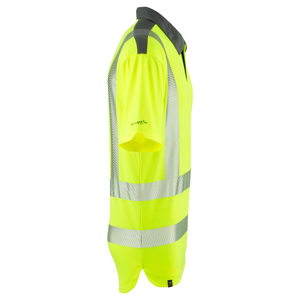 Leo Workwear Trimstone Leo Ecoviz Coolmax High Performance Polo Shirt Hi Vis Railway