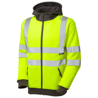 Leo Workwear Saunton Leo Ecoviz Hooded Sweatshirt Class 3 Hi Vis