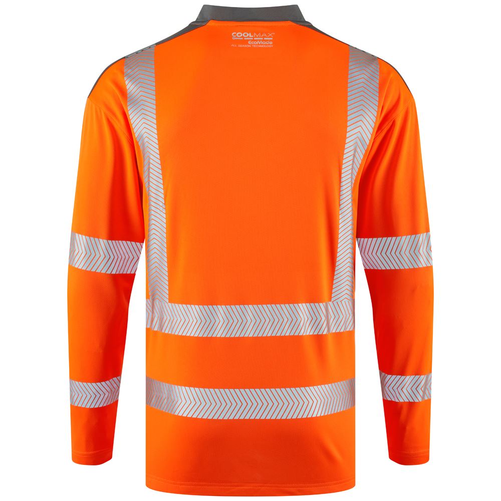 Leo Workwear Watermouth Leo Ecoviz Coolmax High Performance Sleeved T-Shirt Hi Vis