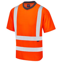 Leo Workwear Newport Leo Ecoviz Comfort T-Shirt Hi Vis Rail Spec