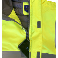Leo Workwear Chivenor Leo Ecoviz 4K Baffle Lined Bomber Jacket Hi Vis Class 3
