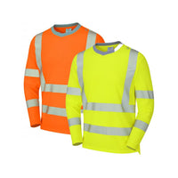 Leo Workwear Capstone Leo Ecoviz Performance+ Sleeved T-Shirt Hi Vis Recycled Sustainable
