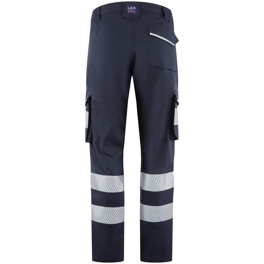 Leo Workwear Winswell Leo Ecoviz Womens Lightweight Polyester Stretch Cargo Trouser Hi Vis