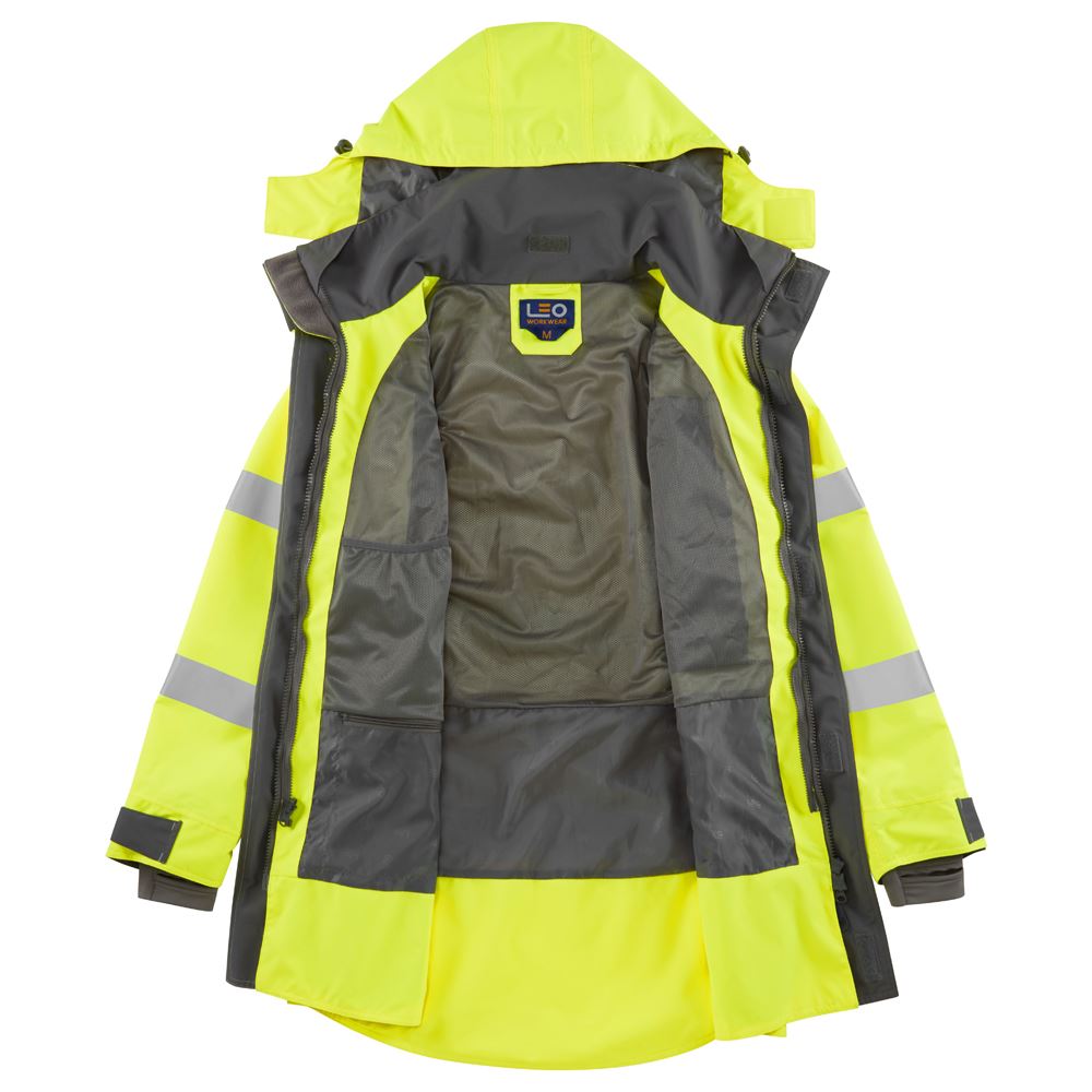 Leo Workwear Eastleigh Leo Ecoviz 10K Performance Breathable Anorak Hi Vis Jacket Coat