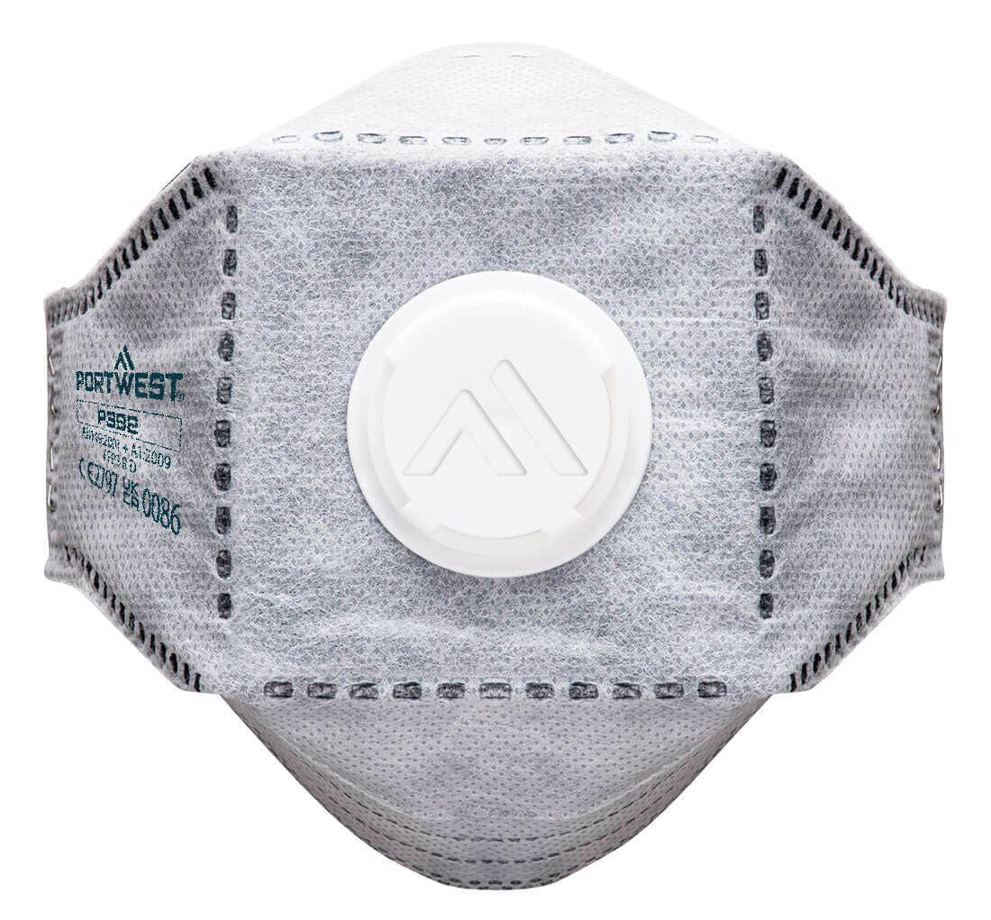 Portwest EAGLE FFP3 Valved Carbon Fold Flat Respirator (10 Pack)