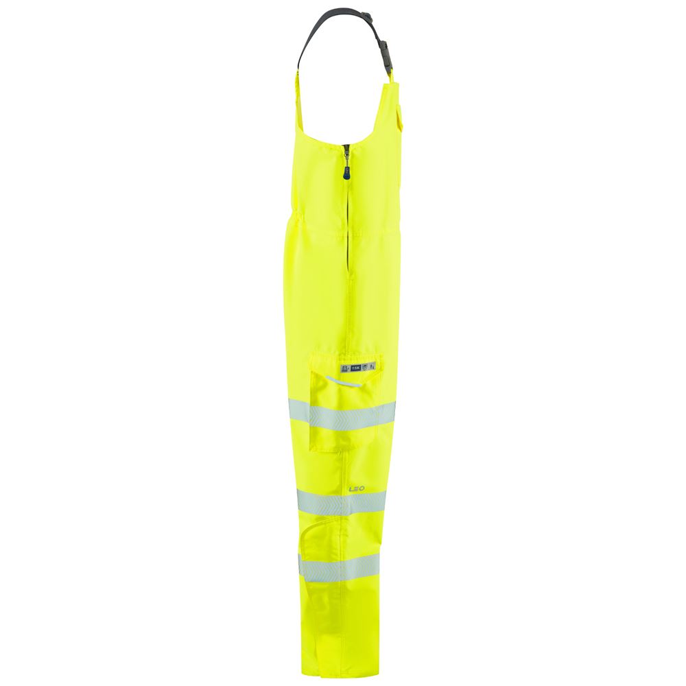 Leo Workwear Northam Leo Ecoviz 15K Performance+ Bib & Brace Hi Vis Orange