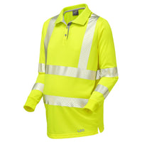 Leo Workwear Yarnacott Leo Ecoviz Performance+ Maternity Sleeved Polo Shirt Sustainable Hi Vis