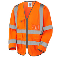 Leo Workwear Wrafton Leo Ecoviz Superior Sleeved Waistcoat Recycled Hi Vis