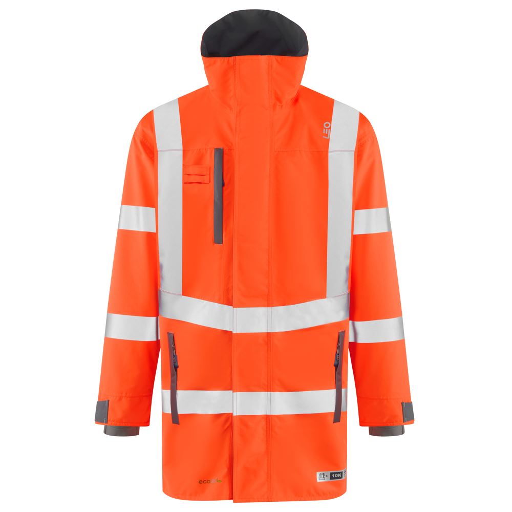 Leo Workwear Eastleigh Leo Ecoviz 10K Performance Breathable Anorak Hi Vis Jacket Coat