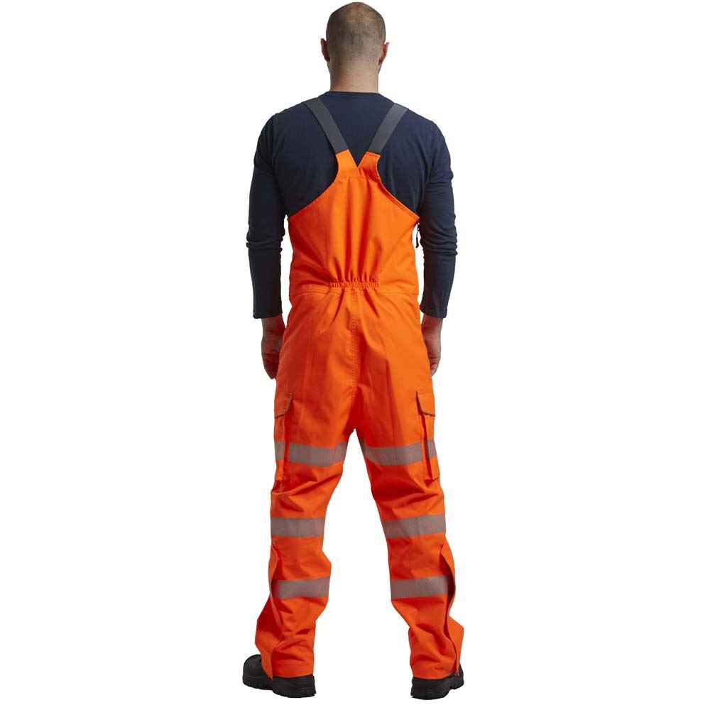 Leo Workwear Northam Leo Ecoviz 15K Performance+ Bib & Brace Hi Vis Orange