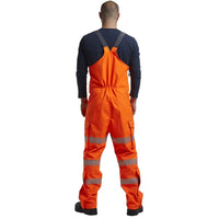 Leo Workwear Northam Leo Ecoviz 15K Performance+ Bib & Brace Hi Vis Orange