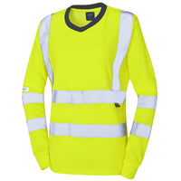 Leo Workwear Lydford Leo Ecoviz Comfort Womens Sleeved T-Shirt
