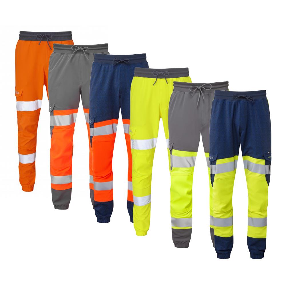 Leo Workwear Hawkridge Leo Ecoviz High Performance 4X Stretch Trouser Hi Vis Jogging