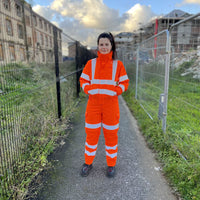 Leo Workwear Honeychurch Leo Ecoviz 10Kx Performance+ Womens Breathable 2-Part Coverall Hi Vis Stretch