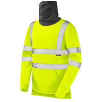 Leo Workwear Combesgate Leo Ecoviz Snood Sweatshirt Hi Vis