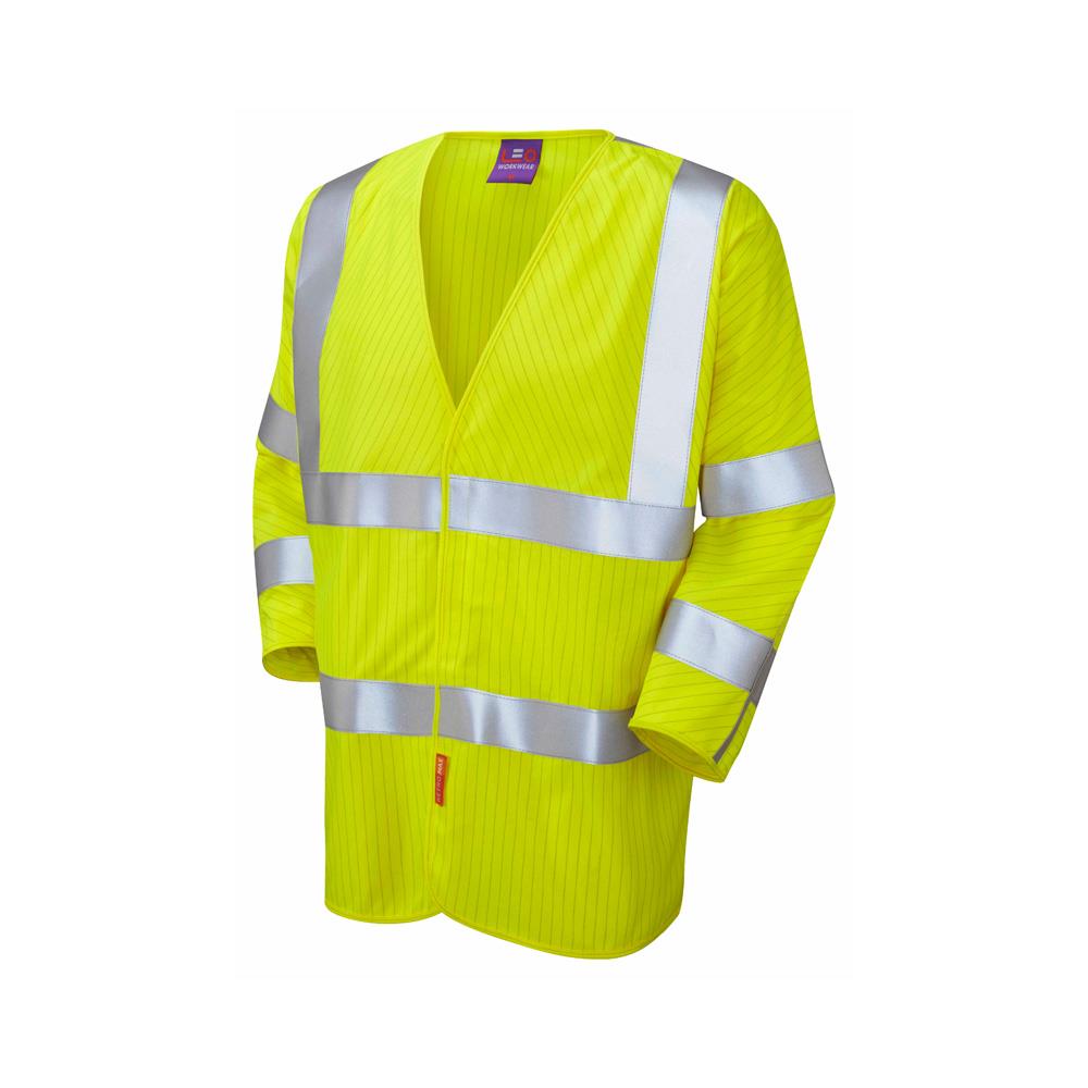 Leo Workwear Sticklepath Iso 20471 Cl 3 Lfs 3/4 Sleeve (En 14116/En 1149) Hi Vis Flame Retardant