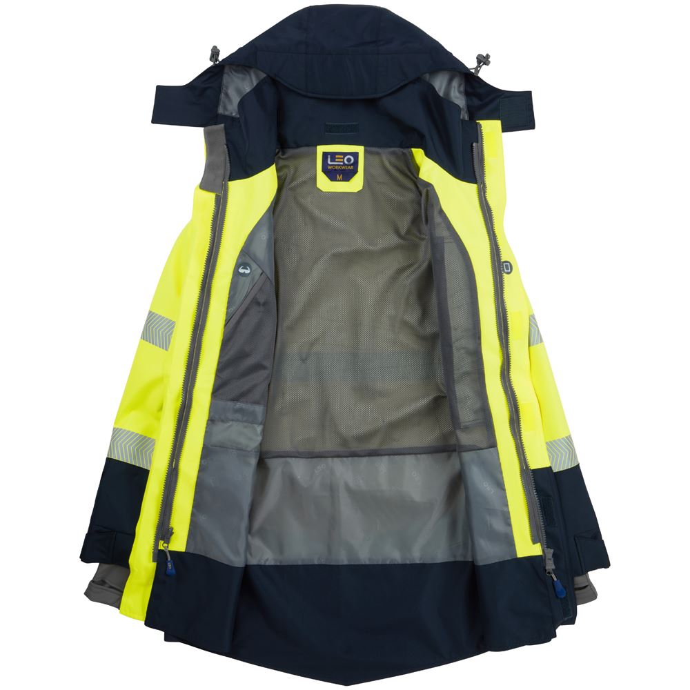 Leo Workwear Clovelly Leo Ecoviz 15K Performance+ Breathable Anorak Hi Vis