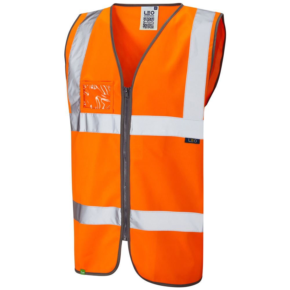 Leo Workwear Rumsam Leo Ecoviz Zipped Waistcoat With Id Pocket