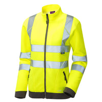 Leo Workwear Hollicombe Leo Ecoviz Womens Zipped Sweatshirt Hi Vis Recycled