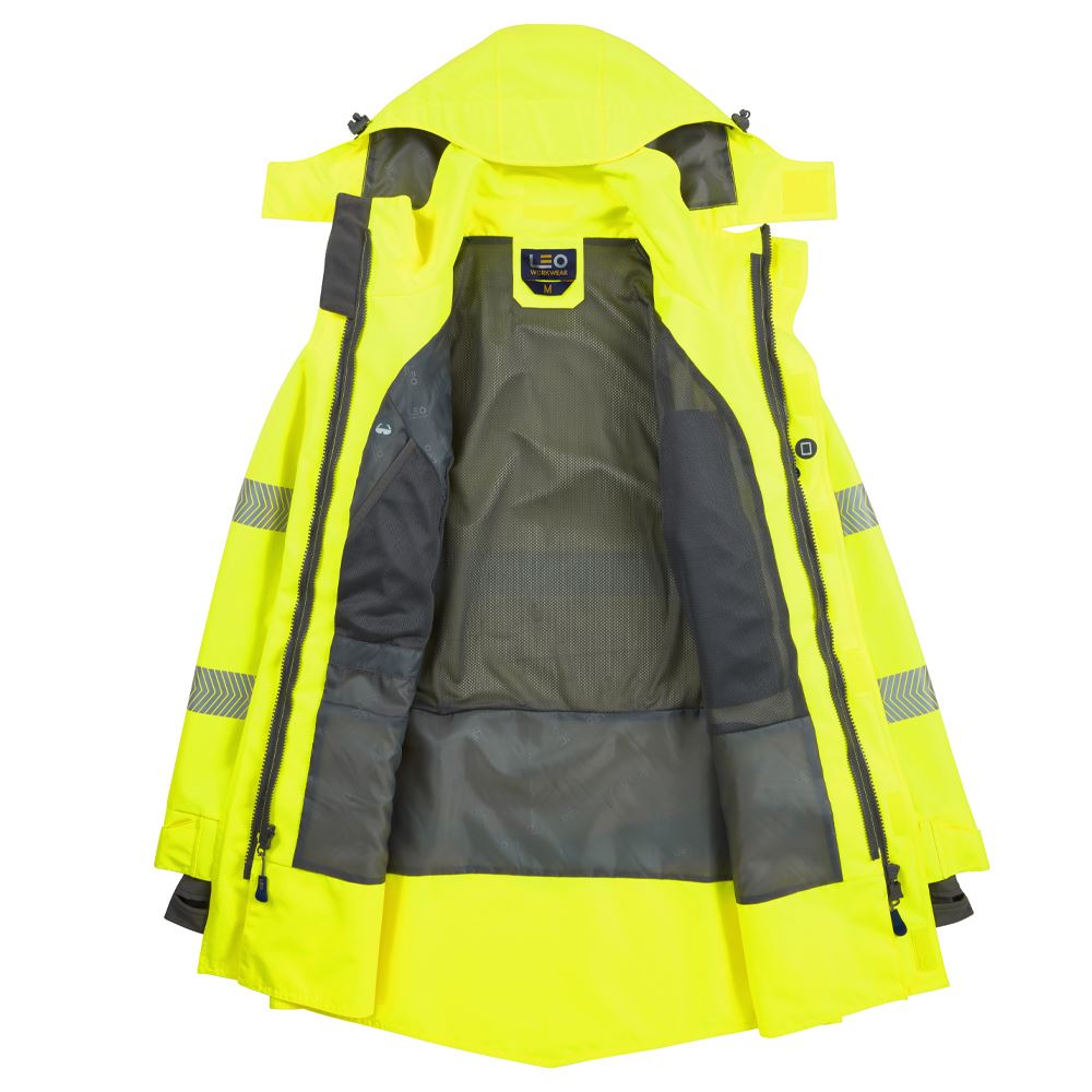 Leo Workwear Clovelly Leo Ecoviz 15K Performance+ Breathable Anorak Hi Vis