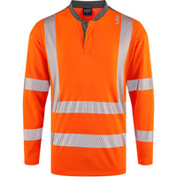 Leo Workwear Watermouth Leo Ecoviz Coolmax High Performance Sleeved T-Shirt Hi Vis