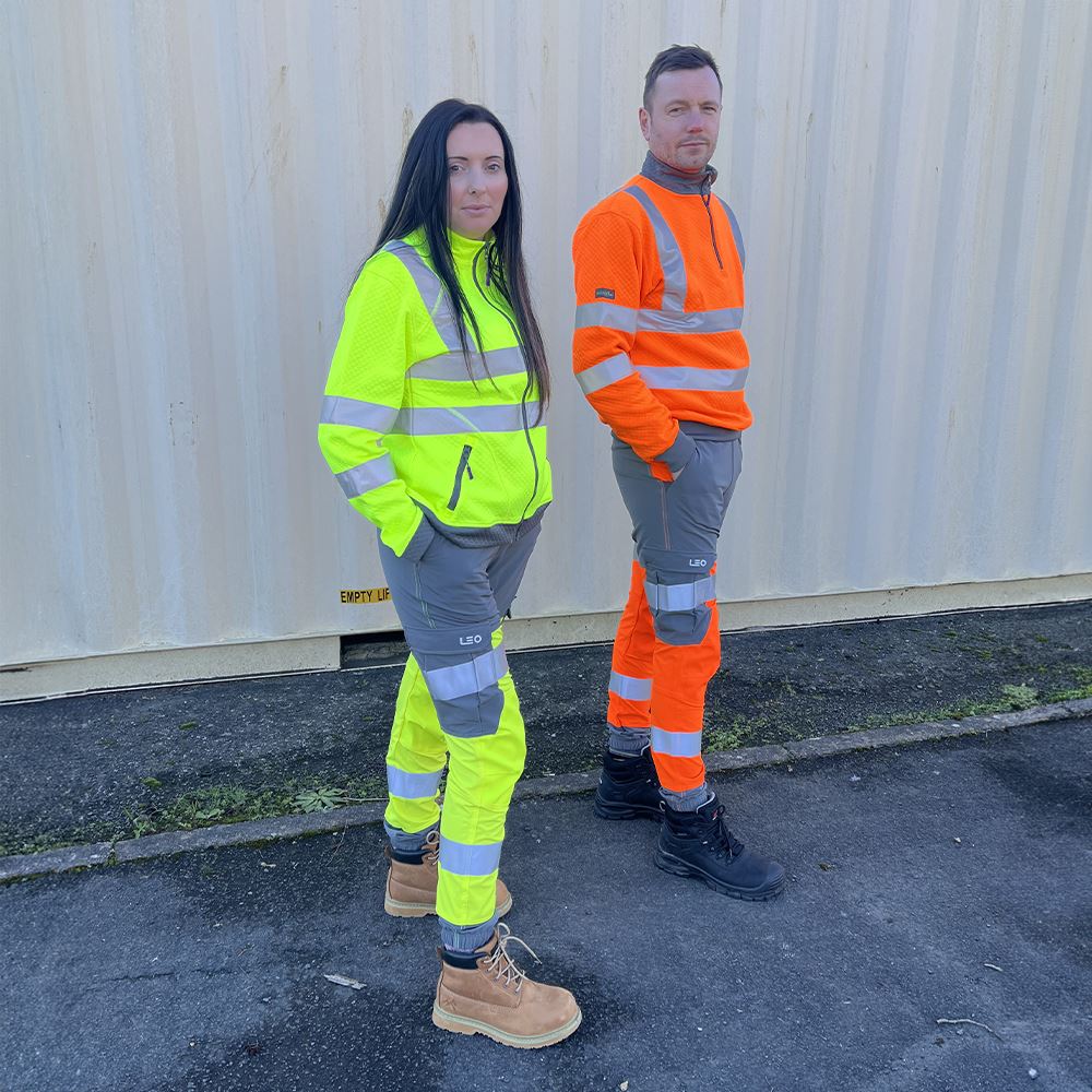 Leo Workwear Hawkridge Leo Ecoviz High Performance 4X Stretch Trouser Hi Vis Jogging