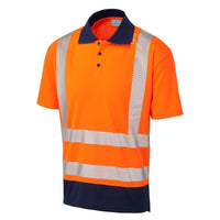 Leo Workwear Mortehoe Leo Ecoviz Performance+ Dual Colour Polo Shirt Hi Vis Sustainable