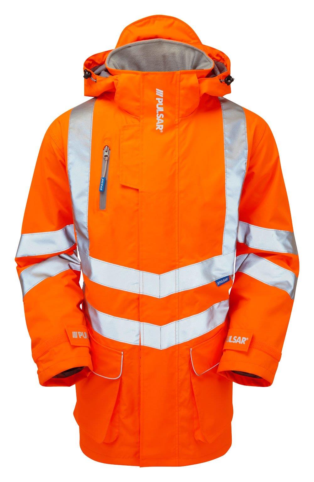 Pulsar Protect Hi Vis Padded Storm Coat - Recycled Content (Orange)