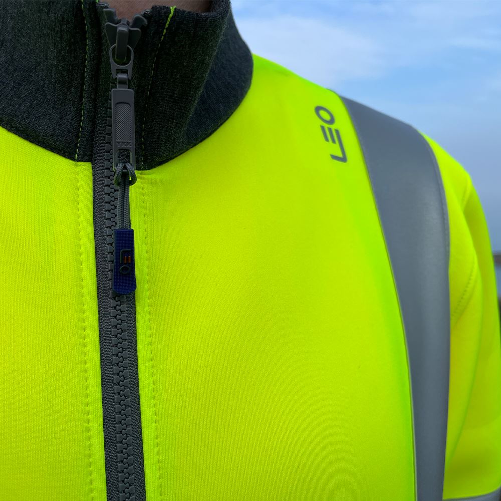 Leo Workwear Arganite Leo Ecoviz Zipped Sweatshirt Hi Vis