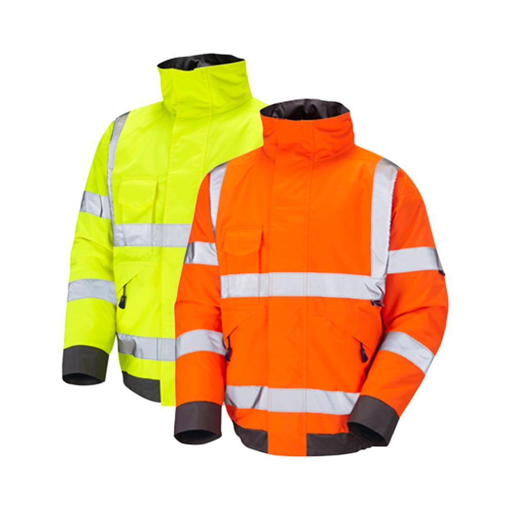 Leo Workwear Chivenor Leo Ecoviz 4K Baffle Lined Bomber Jacket Hi Vis Class 3